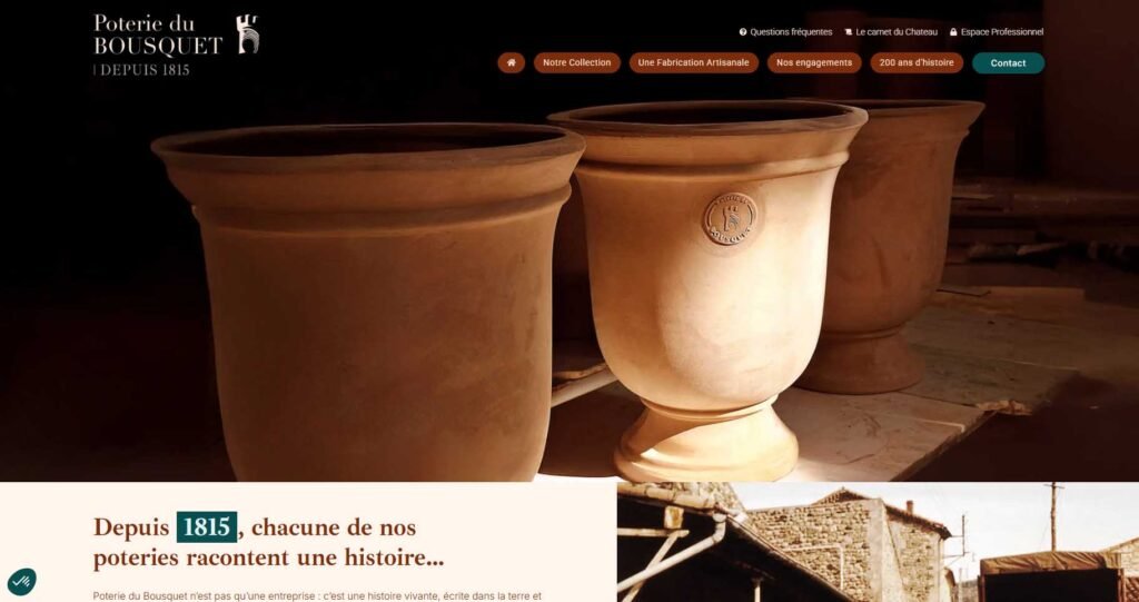 Nouveau site internet 2025 de Poterie du Bousquet